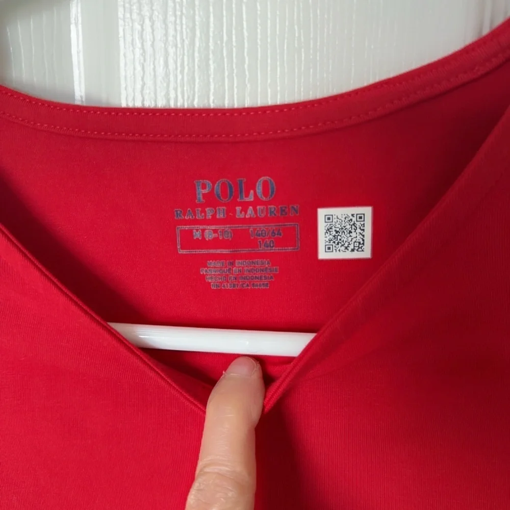Polo by Ralph Lauren Red A-Line Dress with Bishop Sleeves